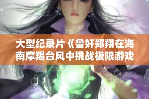 大型纪录片《鲁奸郑翔在海南摩羯台风中挑战极限游戏》