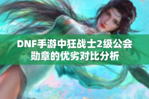 DNF手游中狂战士2级公会勋章的优劣对比分析