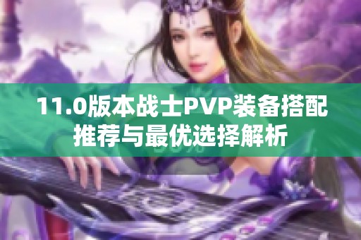 11.0版本战士PVP装备搭配推荐与最优选择解析
