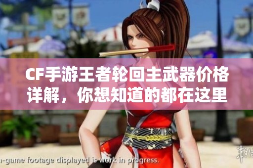CF手游王者轮回主武器价格详解，你想知道的都在这里