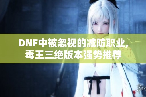 DNF中被忽视的减防职业,毒王三绝版本强势推荐
