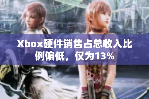 Xbox硬件销售占总收入比例偏低，仅为13%