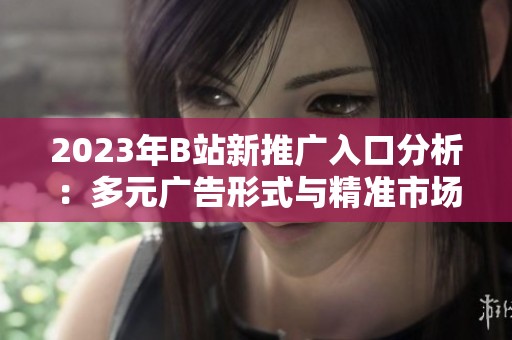 2023年B站新推广入口分析：多元广告形式与精准市场定位策略