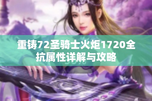重铸72圣骑士火炬1720全抗属性详解与攻略