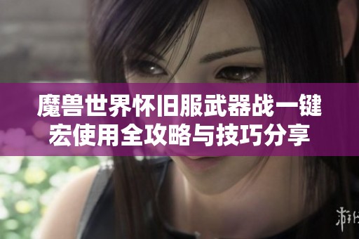 魔兽世界怀旧服武器战一键宏使用全攻略与技巧分享