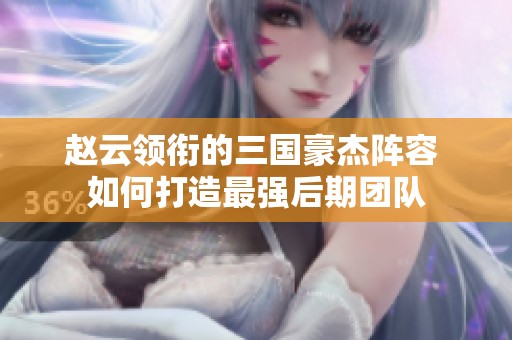 赵云领衔的三国豪杰阵容 如何打造最强后期团队