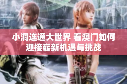 小洞连通大世界 看澳门如何迎接崭新机遇与挑战
