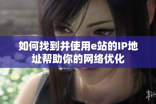 如何找到并使用e站的IP地址帮助你的网络优化