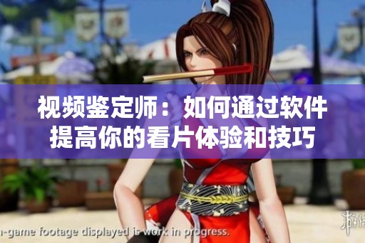 视频鉴定师：如何通过软件提高你的看片体验和技巧