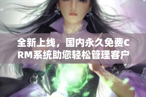 全新上线，国内永久免费CRM系统助您轻松管理客户关系