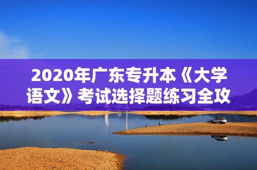 2020年广东专升本《大学语文》考试选择题练习全攻略与技巧分享