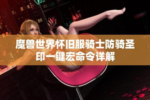 魔兽世界怀旧服骑士防骑圣印一键宏命令详解