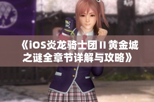 《iOS炎龙骑士团Ⅱ黄金城之谜全章节详解与攻略》