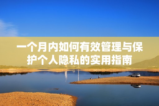 一个月内如何有效管理与保护个人隐私的实用指南