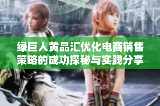绿巨人黄品汇优化电商销售策略的成功探秘与实践分享