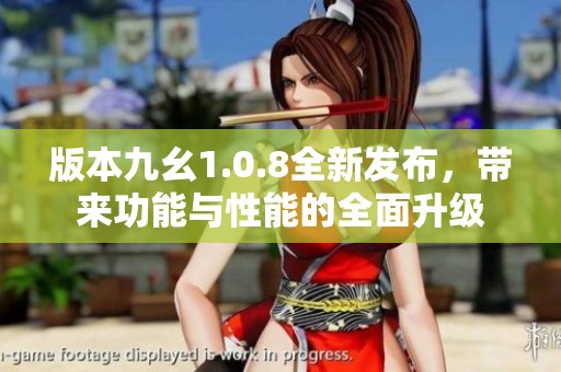 版本九幺1.0.8全新发布，带来功能与性能的全面升级