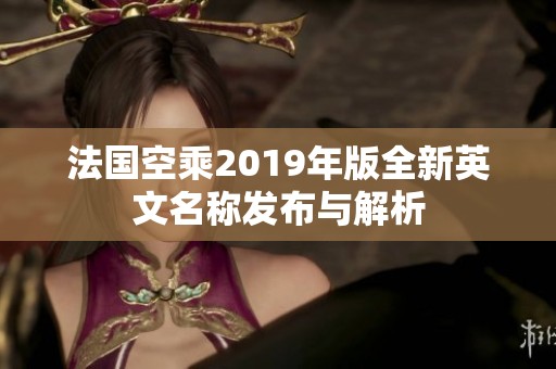 法国空乘2019年版全新英文名称发布与解析