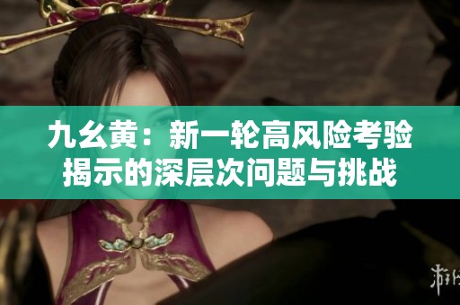九幺黄：新一轮高风险考验揭示的深层次问题与挑战