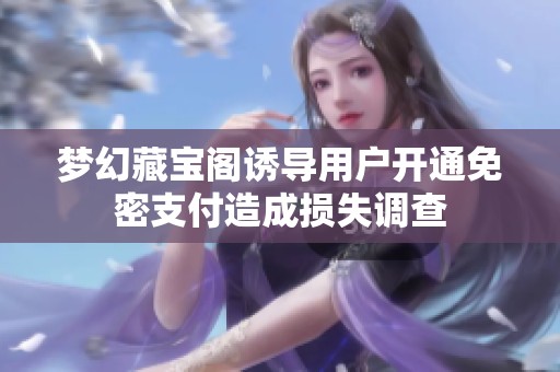 梦幻藏宝阁诱导用户开通免密支付造成损失调查