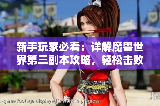 新手玩家必看：详解魔兽世界第三副本攻略，轻松击败终极Boss