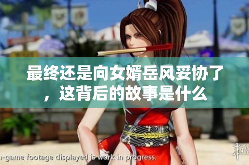 最终还是向女婿岳风妥协了，这背后的故事是什么