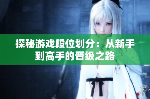 探秘游戏段位划分：从新手到高手的晋级之路