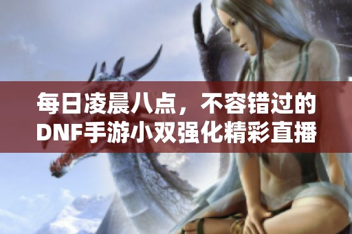 每日凌晨八点，不容错过的DNF手游小双强化精彩直播！