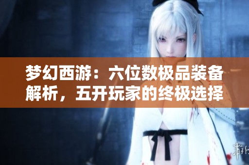 梦幻西游：六位数极品装备解析，五开玩家的终极选择