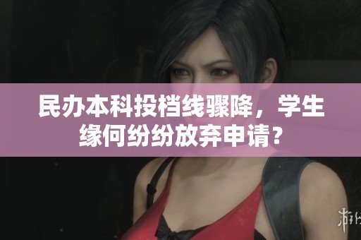 民办本科投档线骤降，学生缘何纷纷放弃申请？