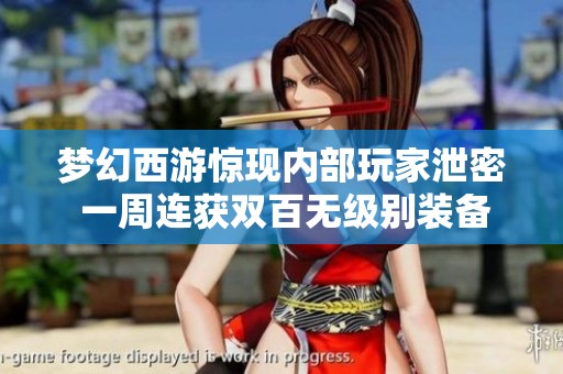 梦幻西游惊现内部玩家泄密 一周连获双百无级别装备