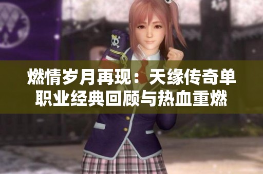 燃情岁月再现：天缘传奇单职业经典回顾与热血重燃