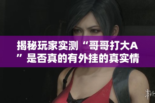揭秘玩家实测“哥哥打大A”是否真的有外挂的真实情况教程