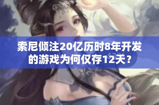 索尼倾注20亿历时8年开发的游戏为何仅存12天？