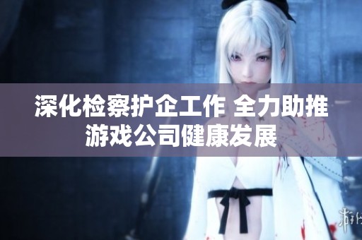深化检察护企工作 全力助推游戏公司健康发展