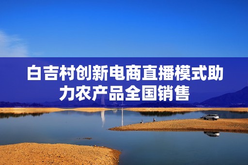 白吉村创新电商直播模式助力农产品全国销售