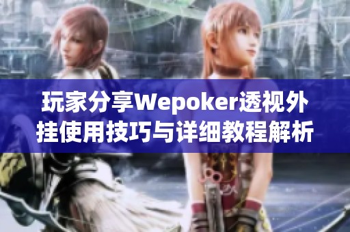 玩家分享Wepoker透视外挂使用技巧与详细教程解析