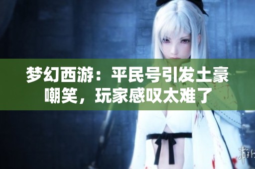 梦幻西游：平民号引发土豪嘲笑，玩家感叹太难了