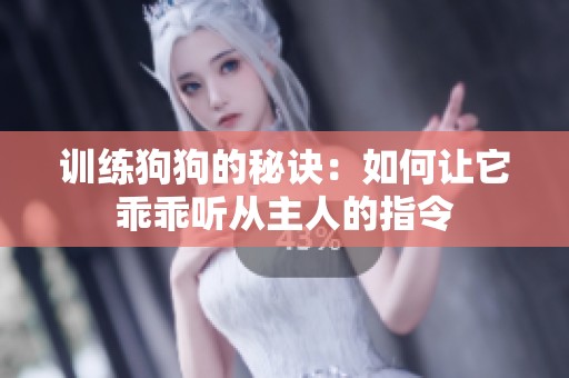 训练狗狗的秘诀：如何让它乖乖听从主人的指令