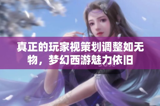 真正的玩家视策划调整如无物，梦幻西游魅力依旧