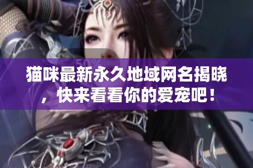 猫咪最新永久地域网名揭晓，快来看看你的爱宠吧！