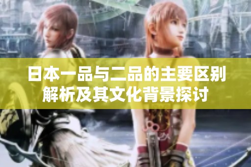 日本一品与二品的主要区别解析及其文化背景探讨