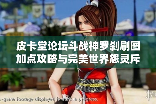 皮卡堂论坛斗战神罗刹刷图加点攻略与完美世界怨灵斥候搭配技巧详解
