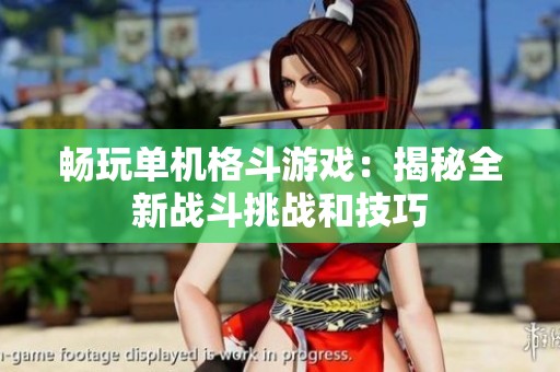 畅玩单机格斗游戏：揭秘全新战斗挑战和技巧