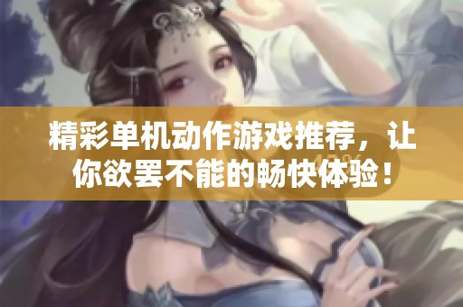 精彩单机动作游戏推荐，让你欲罢不能的畅快体验！