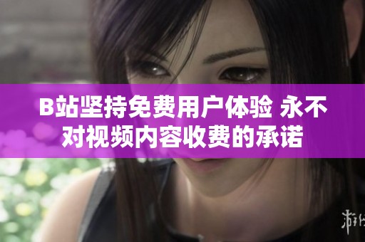 B站坚持免费用户体验 永不对视频内容收费的承诺