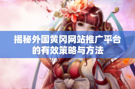 揭秘外国黄冈网站推广平台的有效策略与方法