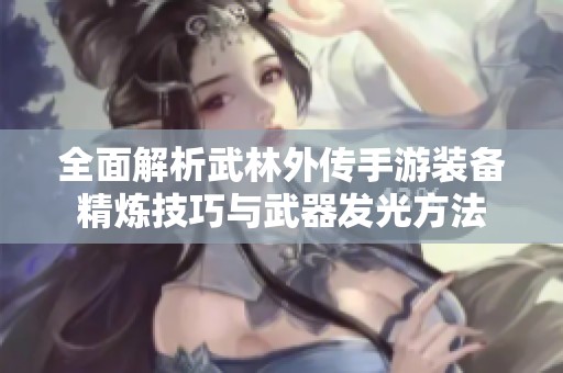 全面解析武林外传手游装备精炼技巧与武器发光方法