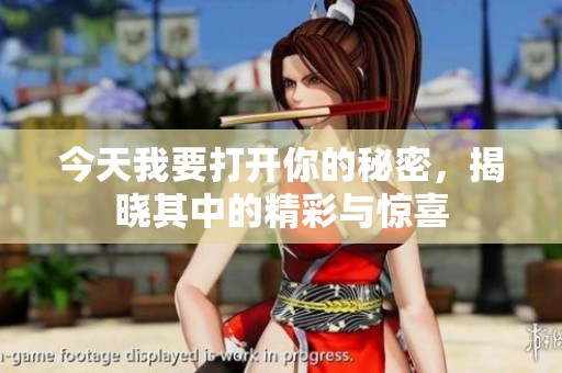 今天我要打开你的秘密，揭晓其中的精彩与惊喜