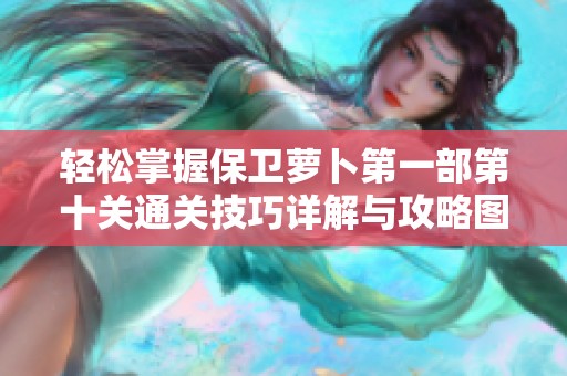 轻松掌握保卫萝卜第一部第十关通关技巧详解与攻略图解