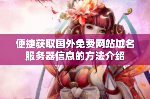 便捷获取国外免费网站域名服务器信息的方法介绍